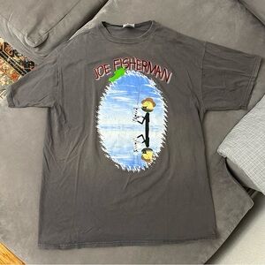 Vintage Trau & Loevner TNT Joe Fisherman Fishing White T-Shirt Mens XL